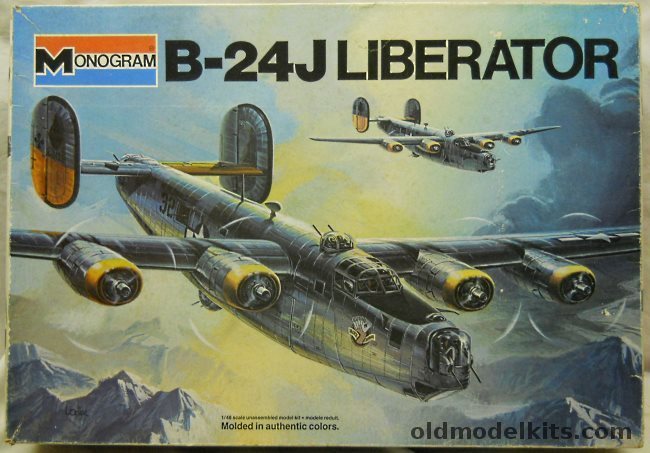 Monogram 1/48 Consolidated B-24J Liberator with Diorama Instructions and Squadron Canopy Set, 5601 plastic model kit